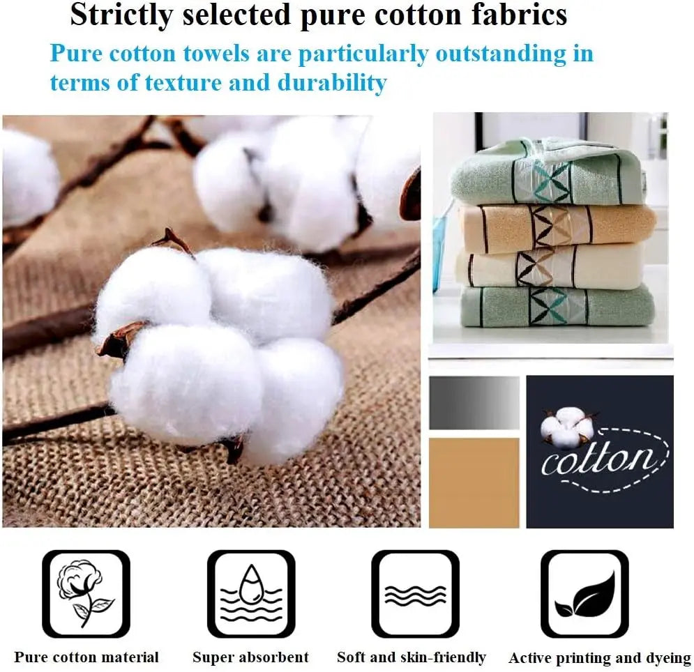 Unisex 4-Pack Plush Cotton Hand & Face Towels, 4-Leaf Clover Print, Water-Absorbent, Soft, Breathable, 13X29 In, for Camping, Bathroom, Sport (Home Improvement Use), Four Leaf Clover
