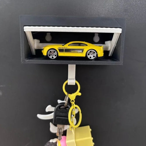 Home Decoration New 3D Printed Garage Switchable Key Holder Car -Actions Figures Themed Keychain Box - No Car Model