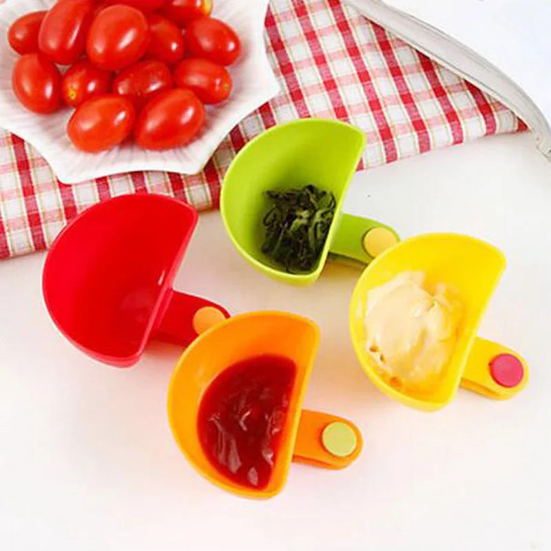 Kitchen Condiments Dipping Sauce Bowl Rack Seasoning Plate Snacks Spoon Seasoning Plate Sauce and Vinegar Plate Kitchen Gadgets