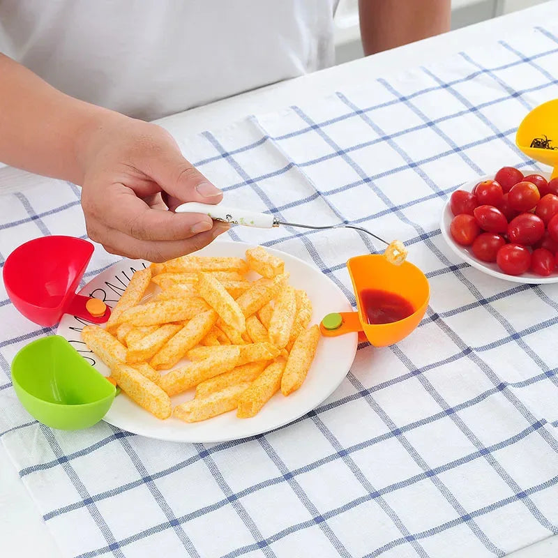 Kitchen Condiments Dipping Sauce Bowl Rack Seasoning Plate Snacks Spoon Seasoning Plate Sauce and Vinegar Plate Kitchen Gadgets