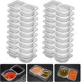 20 Sets Reusable Snack Container, Condiment Containers with Lid, 2 Compartments Dipping Container for Refrige, Portion Control Containers, Takeaway Sauce Dip Case for Outdoor
