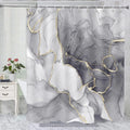 1Pc/4Pcs, Bathroom Curtains Shower, Bathroom Set, Shower Curtains, Shower Curtain Sets, Decorative Bathroom Decor, Bathroom Rug, Home Decoration, Bathroom Mat, Gray Marble Pattern, Modern Luxury Theme Decoration, with 12 Hooks, Restroom