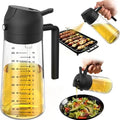 CXINYI 16Oz/470Ml Bpa-Free & Safe PP Glass Oil Sprayer Dispenser, 2-In-1 Heat-Resistant 0-500Ml Oil Mister, Precise Control Kitchen Utensil for Everyday Cooking, Air Fryer Accessories