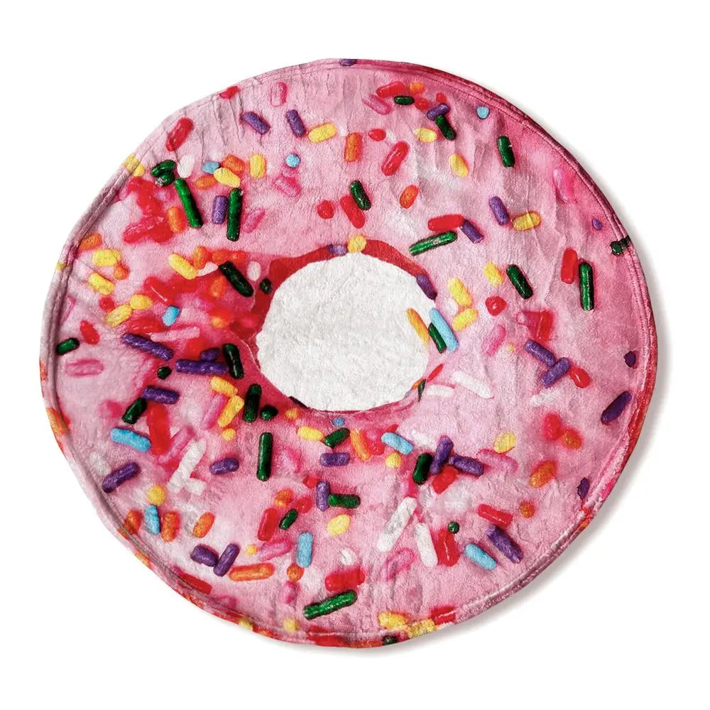 Food Themed Blanket, 1/2 Counts Realistic Donut & Pizza & Tortilla Pattern Throw Blanket, Soft Comfortable Nap Blanket for Home & Office, Cozy Throw Blankets, Blanket Gifts