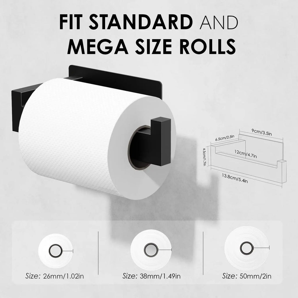Auxmir Toilet Paper Holder, Self Adhesive Toilet Roll Holder , Premium Thicken SUS304 Stainless Steel, Rustproof No Drilling Toilet Tissue Holder for Bathroom, Kitchen, Washroom, RV & Office