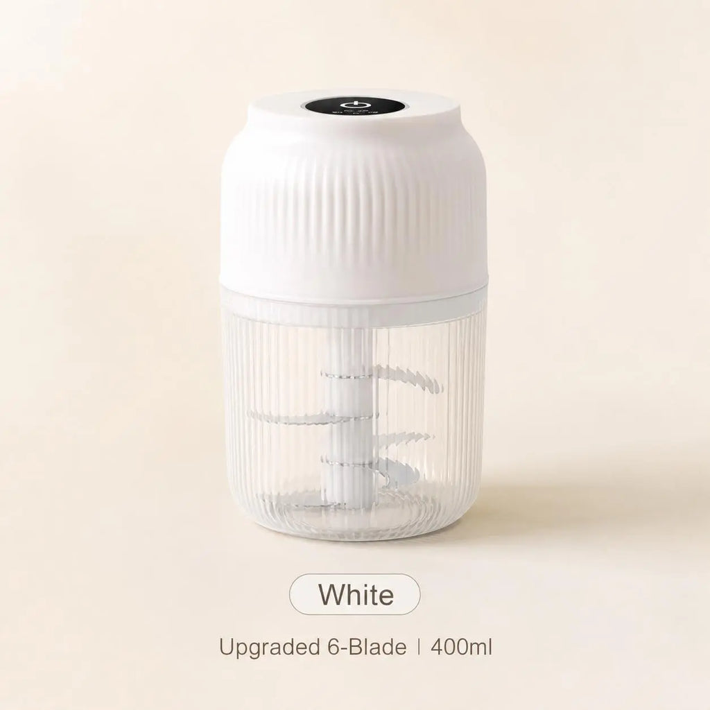 Upgraded 400Ml Electric Food Chopper – 6-Blade USB Rechargeable Mini Food Processor – High-Speed Grinding for Garlic, Meat, Vegetables & Herbs – One-Touch Operation for Quick Meal Prep – Portable Kitchen Gadget for Home & Camping