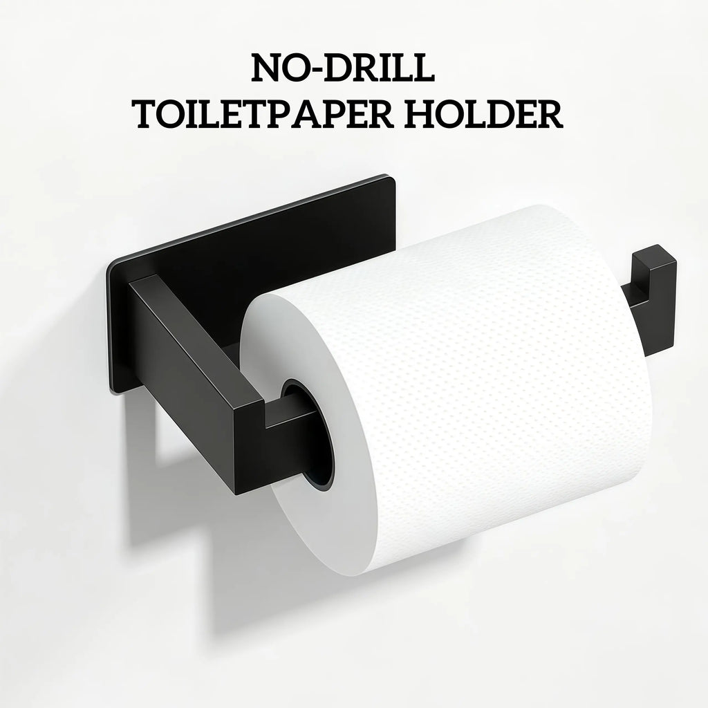 Auxmir Toilet Paper Holder, Self Adhesive Toilet Roll Holder , Premium Thicken SUS304 Stainless Steel, Rustproof No Drilling Toilet Tissue Holder for Bathroom, Kitchen, Washroom, RV & Office