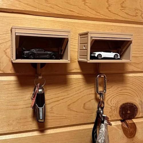 Home Decoration New 3D Printed Garage Switchable Key Holder Car -Actions Figures Themed Keychain Box - No Car Model