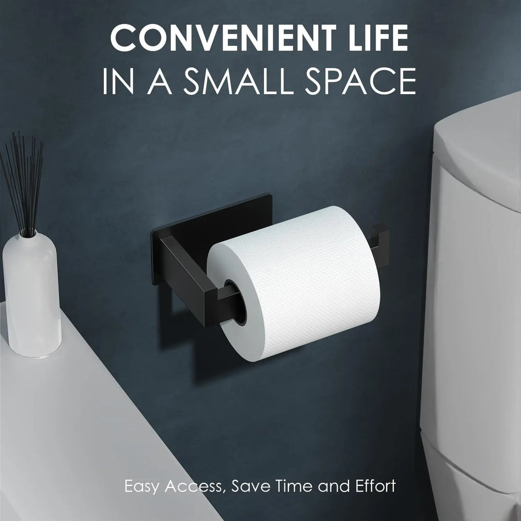 Auxmir Toilet Paper Holder, Self Adhesive Toilet Roll Holder , Premium Thicken SUS304 Stainless Steel, Rustproof No Drilling Toilet Tissue Holder for Bathroom, Kitchen, Washroom, RV & Office