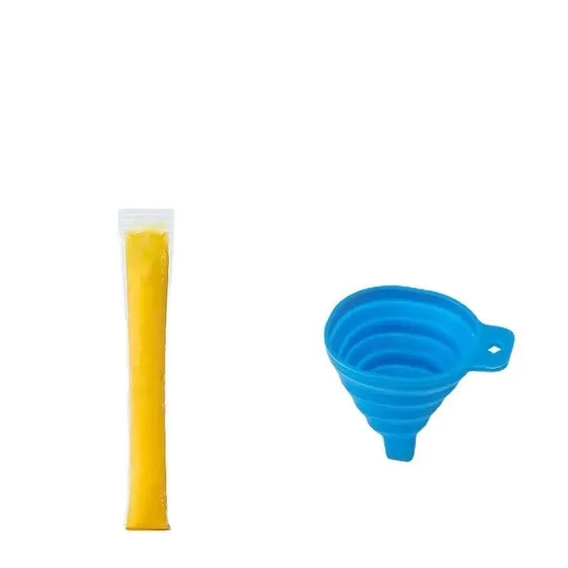 100-Pack Value Disposable Popsicle Mold Bags - Leakproof Zip-Seal Freezer Tubes with Silicone Funnel, Kitchen Utensil for Freezing Juice, Freezer Safe Lolly & Ice Cream Moulds